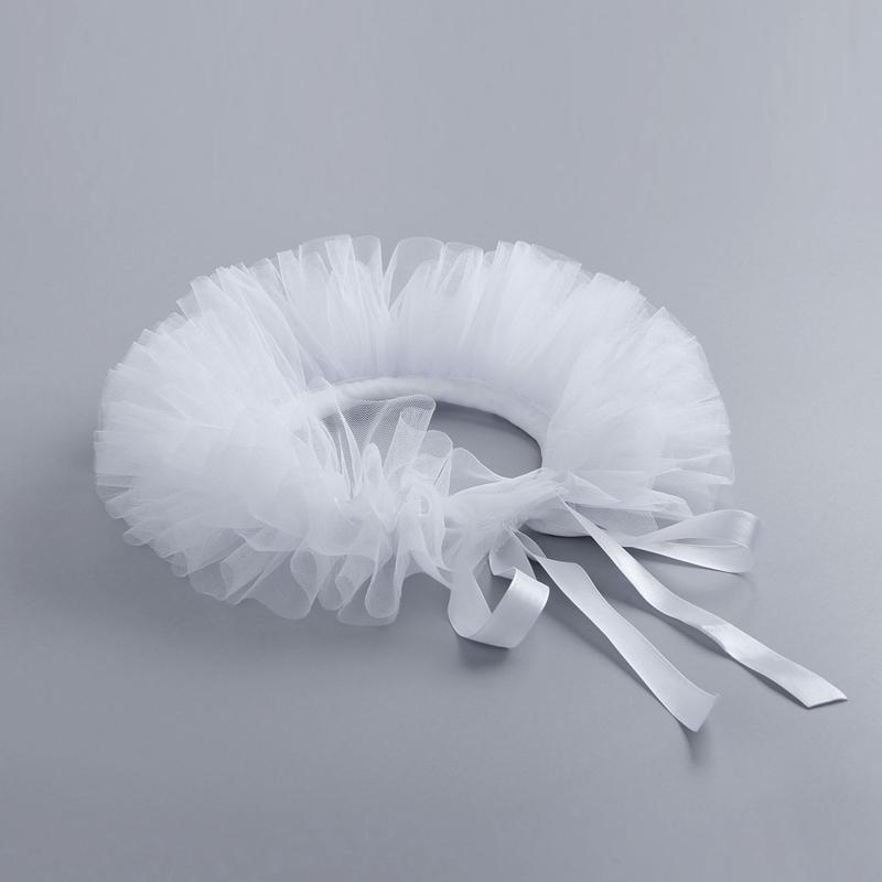 Tulle Ruffled Neck Mesh Collar Layered Ruff Collar Scarf For Costume Party Decor Adults Neckwear Cosplay Props