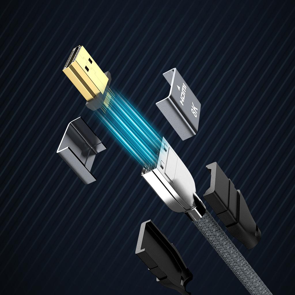 Wozinsky HDMI 2.1 Cable 8K@60Hz/4K@120Hz/2K@144Hz, 48Gbps, 2m, Silver (WHDMI-20 Model)