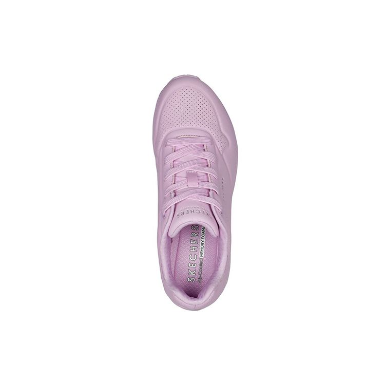 Skechers Uno Кожаные Модные Повседневные Низкие Кроссовки Lifestyle Женские Розовые 177125-LAV