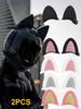2 шт. 3D Милые Кошачьи Ушки Декор для Шлема - Мультяшные Аксессуары для Мотоцикла, Электровелосипеда, Самоката, Велосипедного Шлема, Веселый и Модный Декор