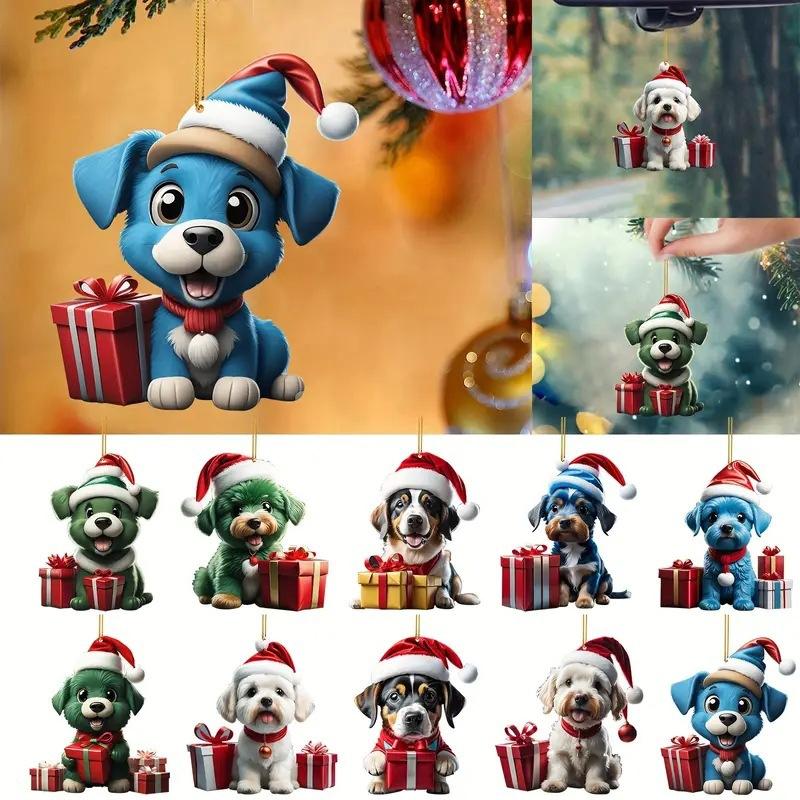 Acrylic Dog Christmas Tree Pendant Good-Looking Handmade Dog Christmas Ornament Hanging Cartoon Christmas Decoration Office