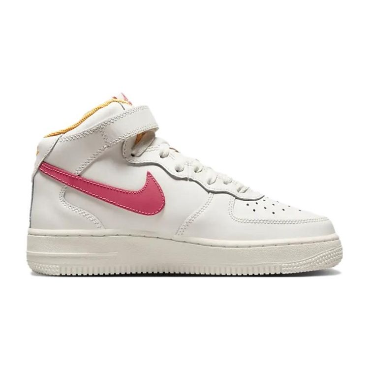 Nike Кроссовки Air Force 1 Mid LE GS Sail Sea Coral для детей, кремовые, лазерно-оранжевые, белые DH2933-102