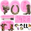 Horse Silicone Mould Horseshoe Fondant Moulds Cake Decorating Tools Cowboy Boot Chocolate Gumpaste Mould Candy Resin Clay Moulds