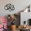 Double Infinity Heart Steel Wall Decor – Elegant Metal Heart Wall Sign, Perfect for Home, Living Room Romantic and Modern Design