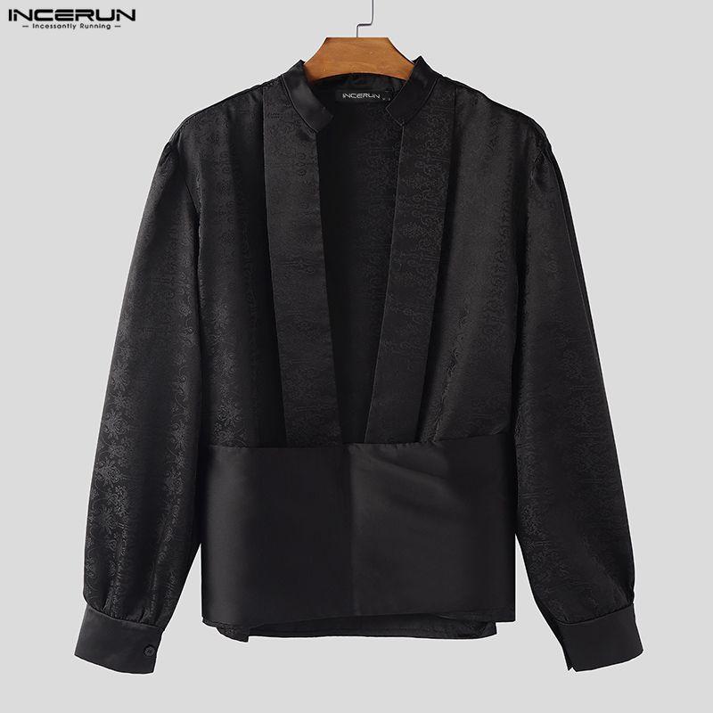 INCERUN Женские кроп-топы с глубоким V-образным вырезом, длинным рукавом, цветочным пэчворком, перекрещивающиеся спереди, повседневные, элегантные