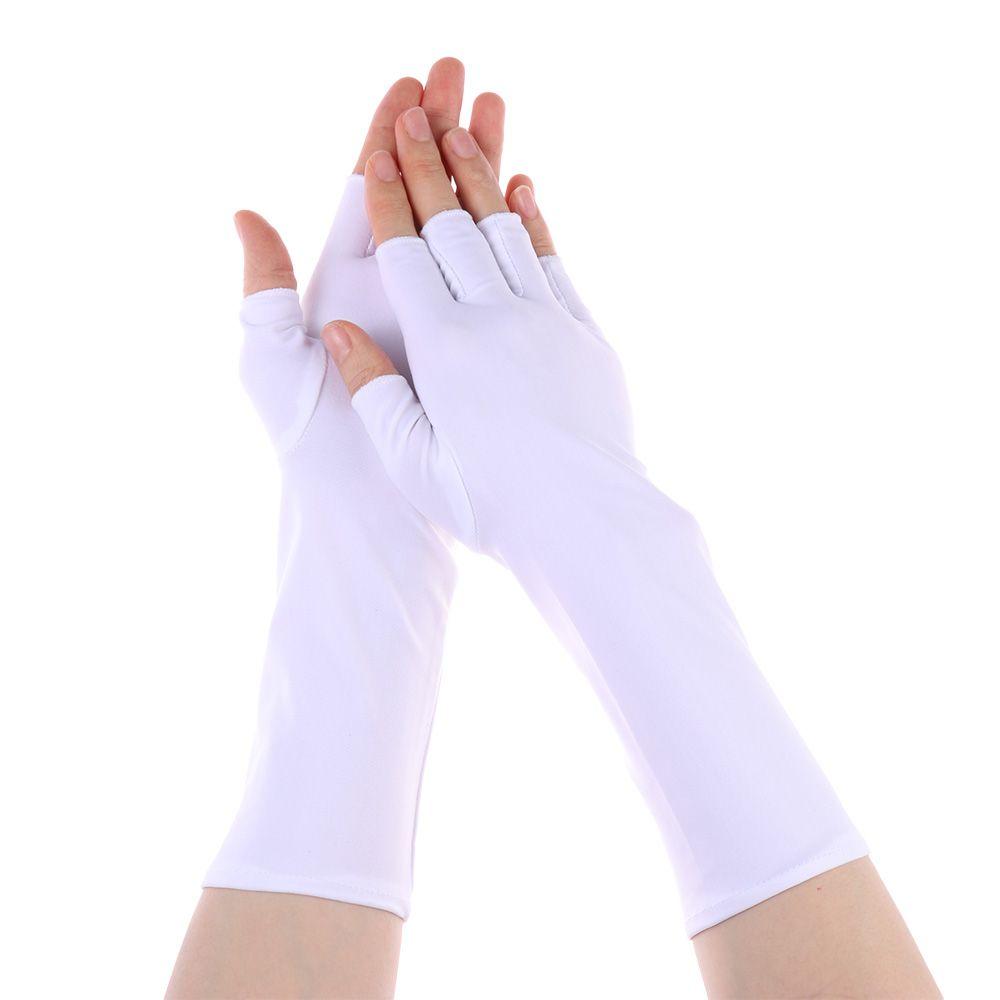 Accessories Arm Cool Solid Mittens Sunscreen Protection Half Finger Sleeves Fingerless Long Gloves