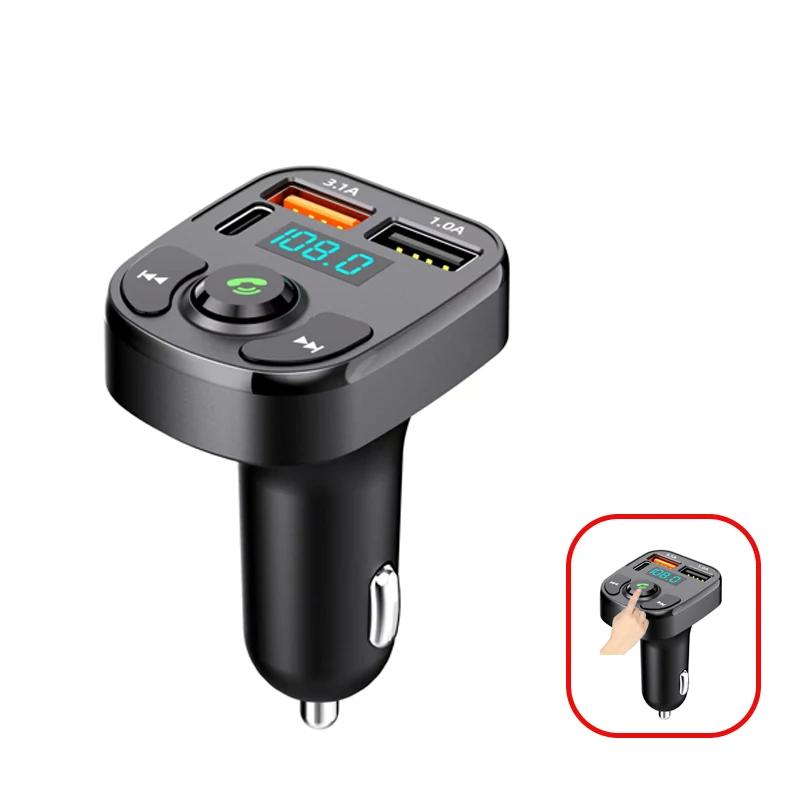 Автомобильное зарядное устройство Bluetooth FM-передатчик с двумя портами USB и быстрой зарядкой 3,1 А