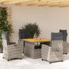 VidaXL 5-Piece Garden Dining Set with Cushions, Patio Table, Patio Furniture, Outdoor Furniture, Grey 3277402