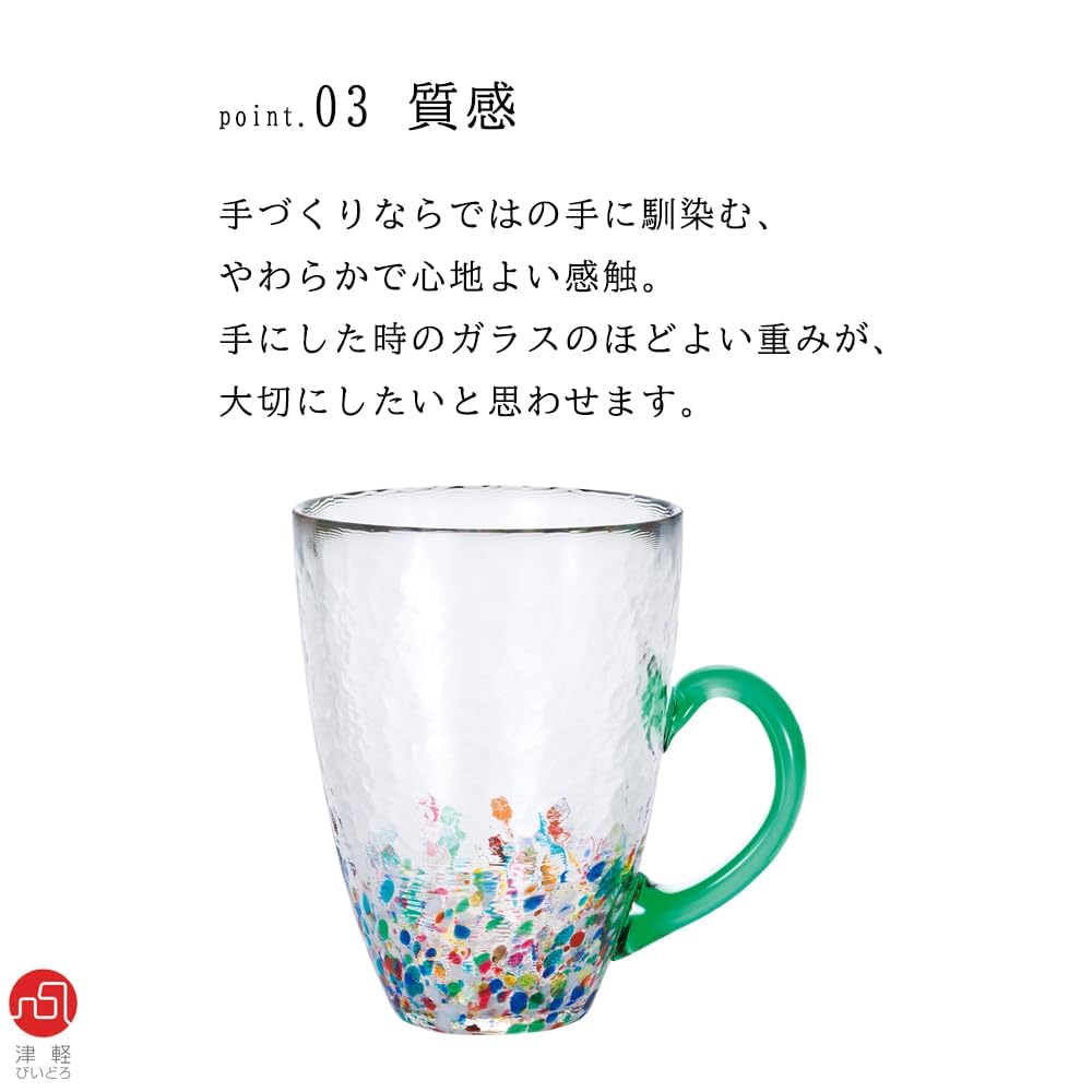 Aderia Glass Nebuta Midori Сделано в Подарок Стильный и милый подарок для Идеально для посещения или любого (АДЕРИЯ) [Цугару Кружка, Кружка, Дизайн, 320 мл, Япония, В коробке,