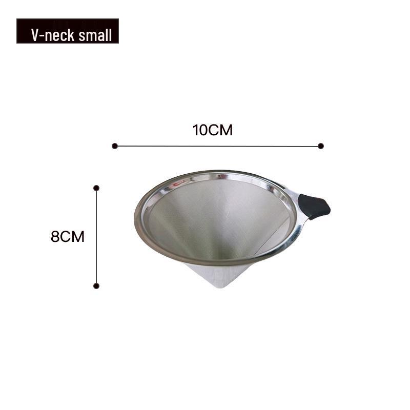 Двухслойная воронка-фильтр для кофе пуровер из нержавеющей стали - Безбумажная капельная