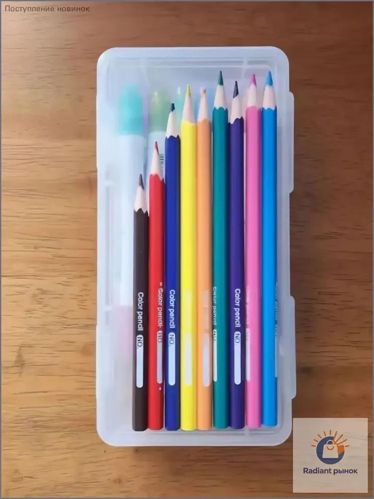 Transparent pencil case 6 pcs