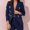 Women's Professional Suit Double-breasted Office Blazers Suit Professional Women's Suit 2-piece Suit