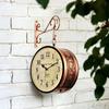 (6 ДЮЙМОВ - Одна сторона на английском, другая - римскими цифрами) Винтажные часы ручной работы, двусторонние часы, отделка розовым золотом, цветочный дизайн,