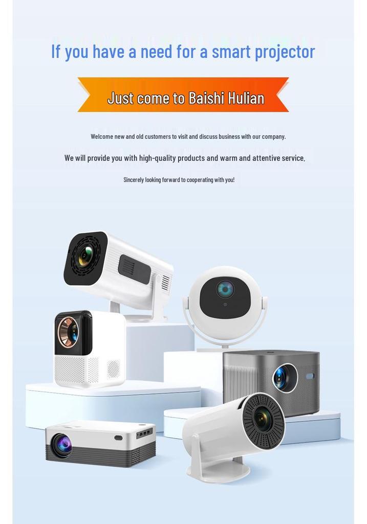 HY300Pro Portable Mini HD Projector with Screen Mirroring YouTube