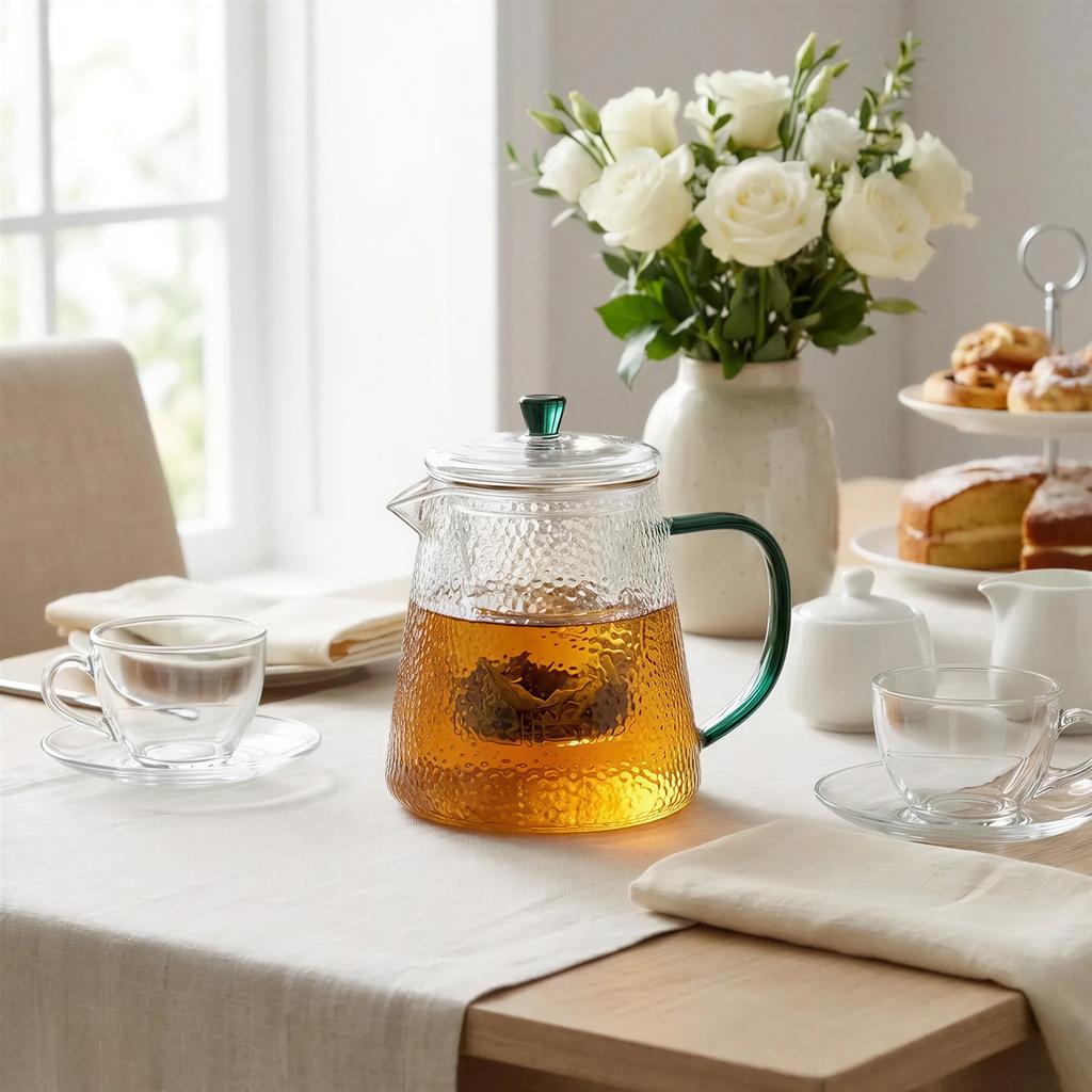 GLASS JUG TEA INFuser 1L TRANSPARENT BOROSILICATE GLASS