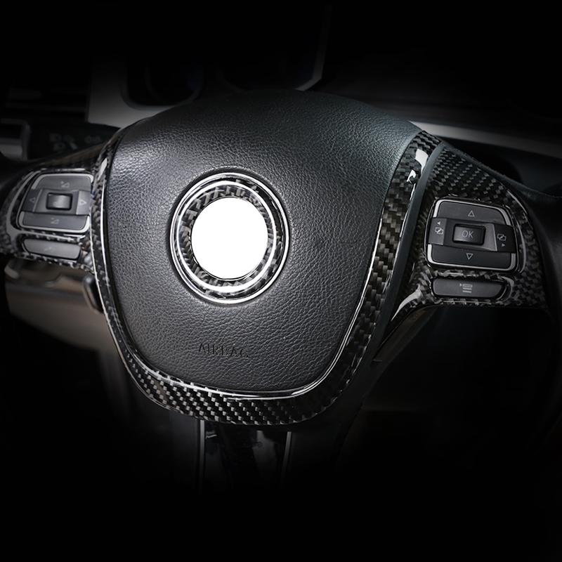 Автомобильная внутренняя панель из углеродного волокна на руле, кнопка переключения, накладка для VW Touareg 2011 2012 2013 2014 2015 2016 2017