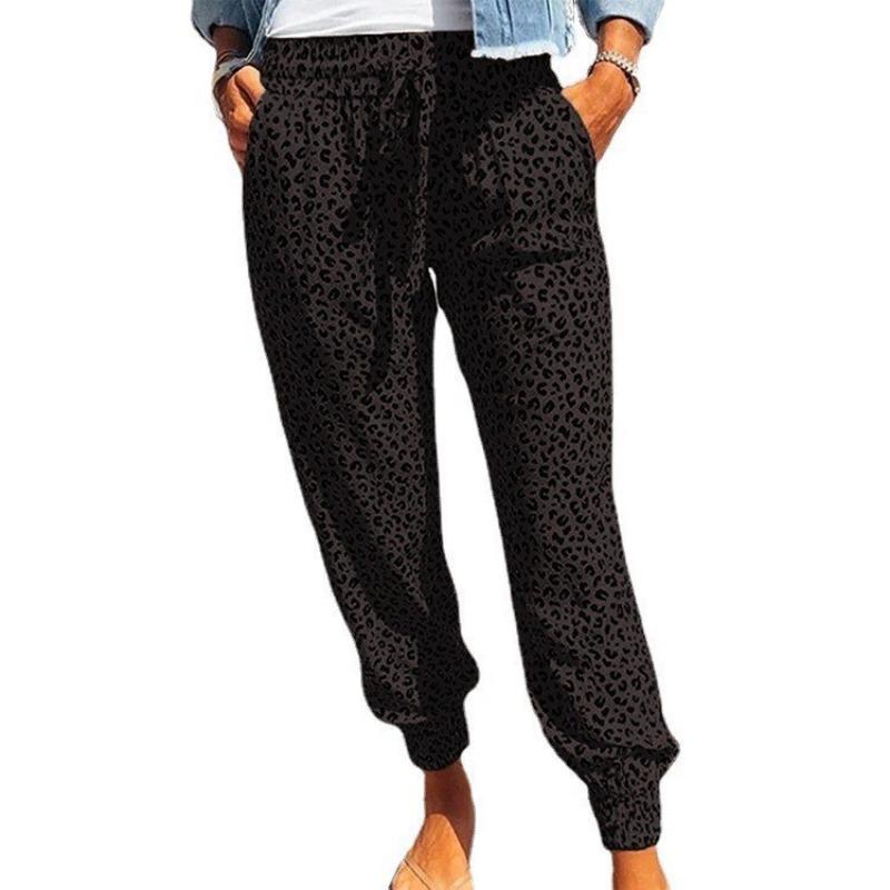 DAFIFY Женская мода на лето и весну, повседневные брюки с леопардовым принтом и высокой талией, брюки и капри