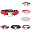 Women's Necklace Heart Shape Leather Collar Leather Necklace
