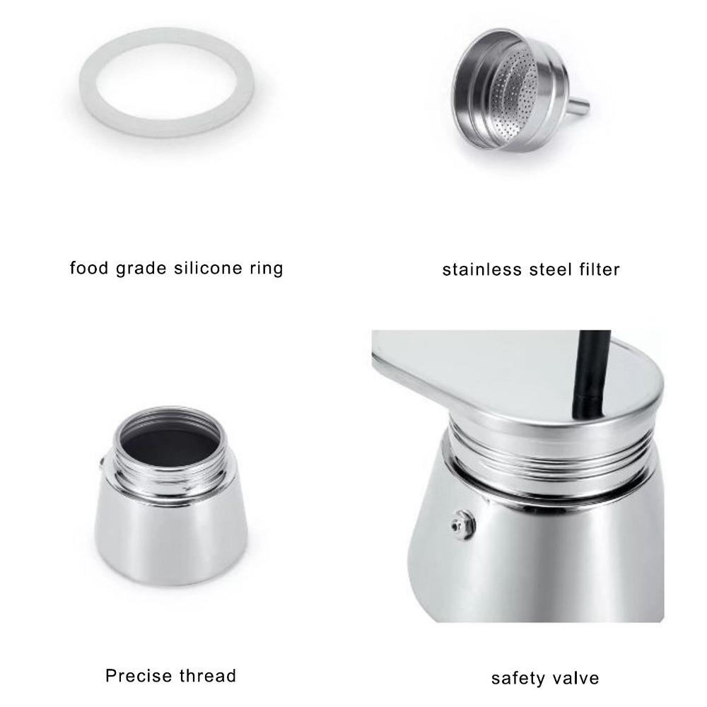 Stainless Steel Espresso Maker Coffee Pot Stovetop Espresso Maker For Home Office