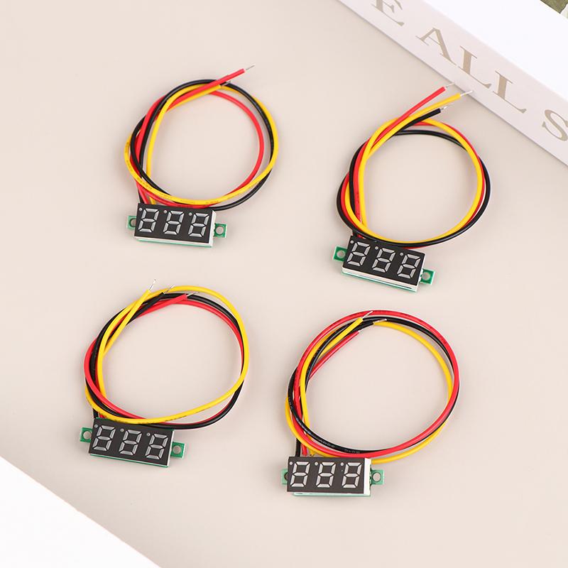 1 шт. 0,28 дюйма светодиодный цифровой вольтметр постоянного тока цифровой дисплей регулируемый трехпроводный постоянного тока 0-100 В измеритель напряжения автомобильный мобильный тестер напряжения
