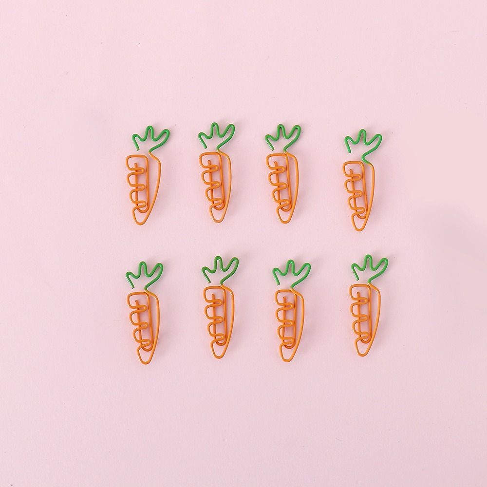 5pcs Reading Assistant Carrot Paper Clip Binder Clip Carrot Metal Bookmark Creative School Supply