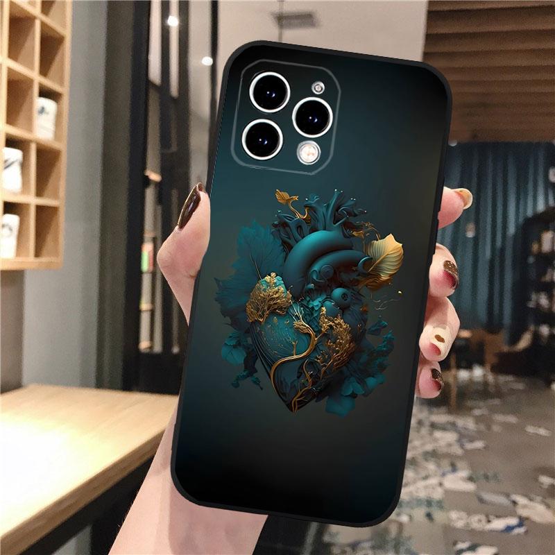 Чехол для телефона Heart Flower Art для iPhone 15 14 Pro Max 13 12 11 Pro Max XSMax XR 12 13 mini 14 Plus
