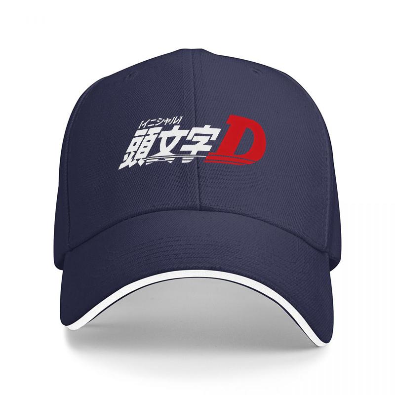 Бейсболка с логотипом Initial D Черно-красный дизайн Классическая Кепка, вдохновленная аниме, Регулируемая Кепка для поклонников скорости и гоночной культуры