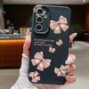 Pink Bowknot Print Leather Texture TPU Soft Case For Samsung S25 Ultra S24 FE S23 A56 A16 A55 A36 A26 A15 Lens Protection Matte Shockproof Phone Cover