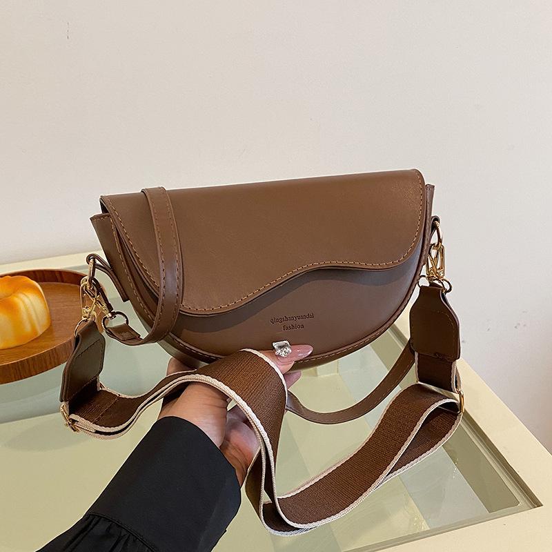 PU Leather Saddle Armpit Bags for Women Shoulder Crossbody Bag Ladies Vintage Underarm Handbags