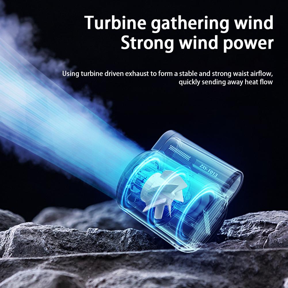 Portable Fan 4500mAh Powerful Rechargeable Mini Waist With 3 Speeds Strong Wearable Clip Belt Fan for Outdoor Traveling Fishing