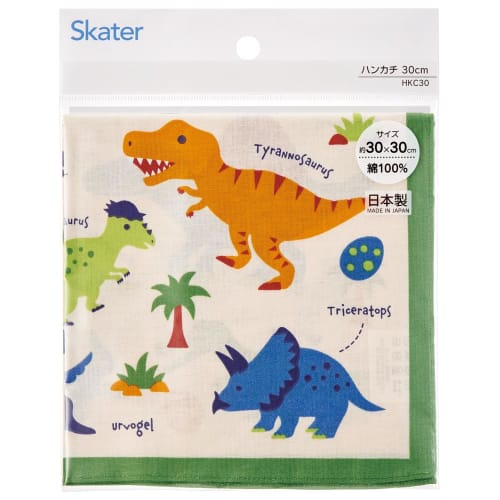 Skater Handkerchief 30x30cm Dinosaur Picture Book HKC30-A