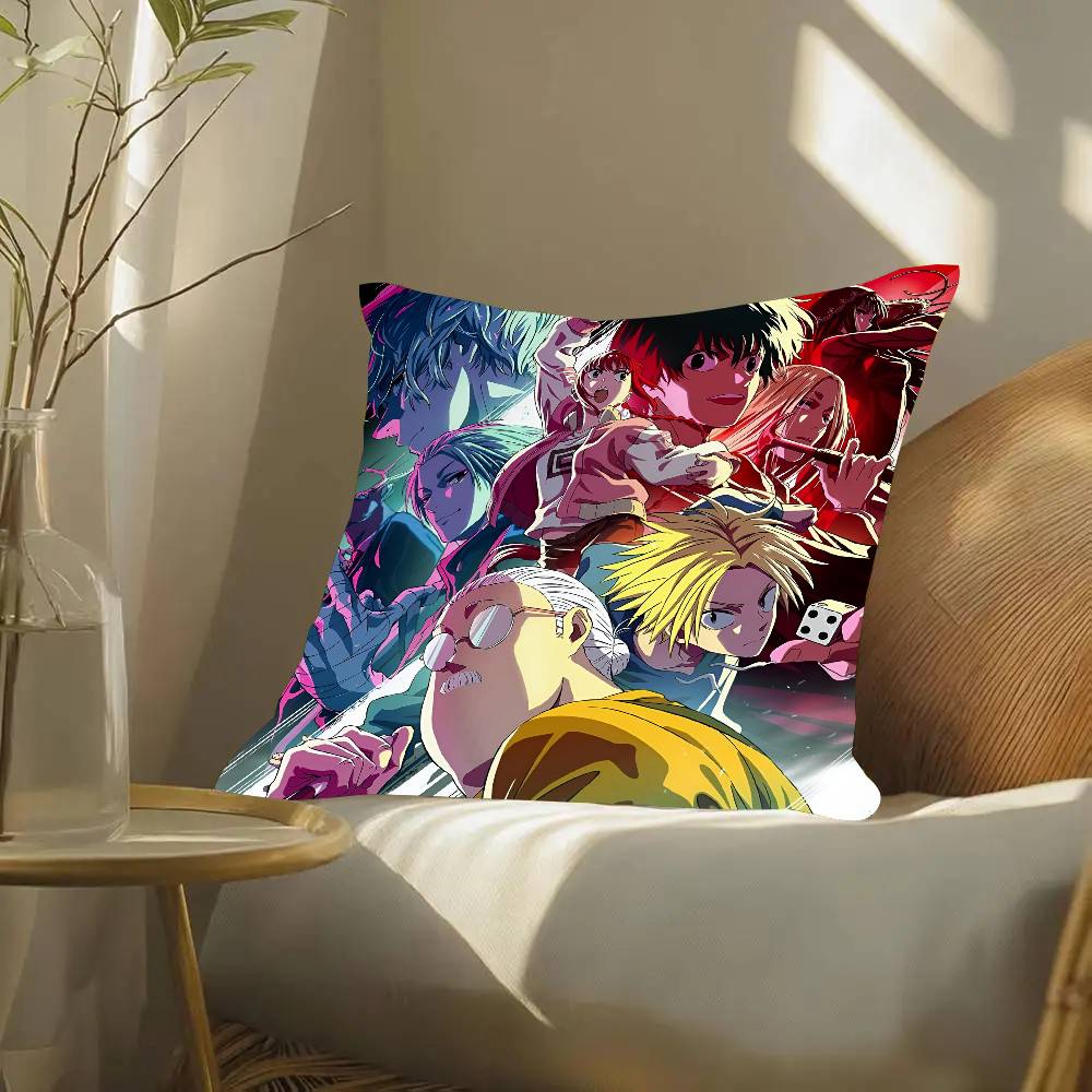 S-SAKAMOTO Anime Pillow Case Fashion Square Pillowcase Bedroom Sofa Room Ins Decoration Leisure