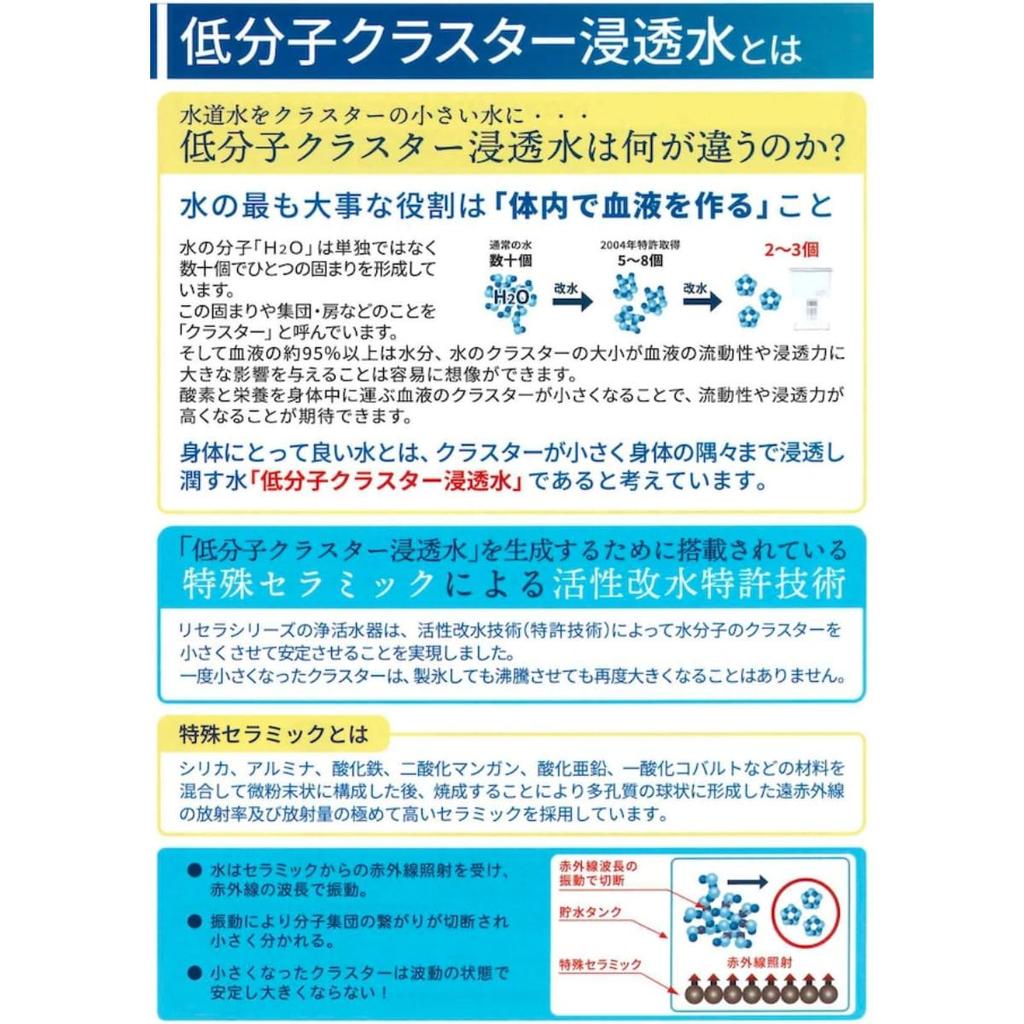 Cluster Permeation Water Resera Mag Bottle Portable Water Purifier with Full Backwashing Function Low-molecular Bottle-type