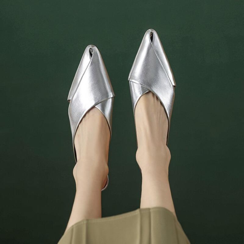 BCEBYL Summer Pointed Toe Stiletto Shallow Mouth Breathable Fashion Women's Shoes New Sexy Elegant Casual Low-heeled Slippers