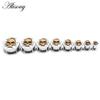 Alisouy 2PCS Stainless Steel Star Moon Sun Skull Cat Butterfly Ear Gauges Tunnels Plugs Expander Stretcher Piercing Body Jewelry