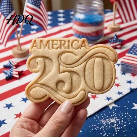 Памятный тематический орнамент 250-летие Печенье с 3D глубокой рельефной текстурой Коллекционный 1776-2026 Украшения Идеальный подарок на День независимости
