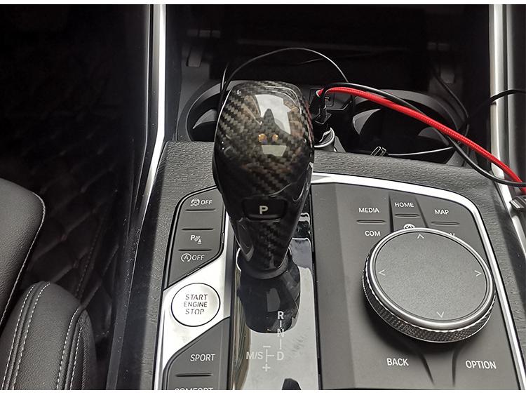 Наклейка на ручку рычага переключения передач из сухого углеволокна для BMW Серии 1-8, X2, X3, X4, X5, X6, X7, G20, G30