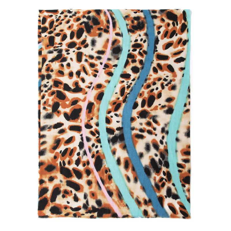 New Leopard Print Women's Scarf High End Soft and Warm Imitation Cashmere Printed Tassel Scarf Dual Use Shawl