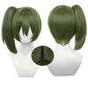 Ubel Cosplay Wig Anime Ubel Short Dark Green With Ponytails Cosplay Wig Heat Resistant Synthetic Hair Wigs + Wig Cap