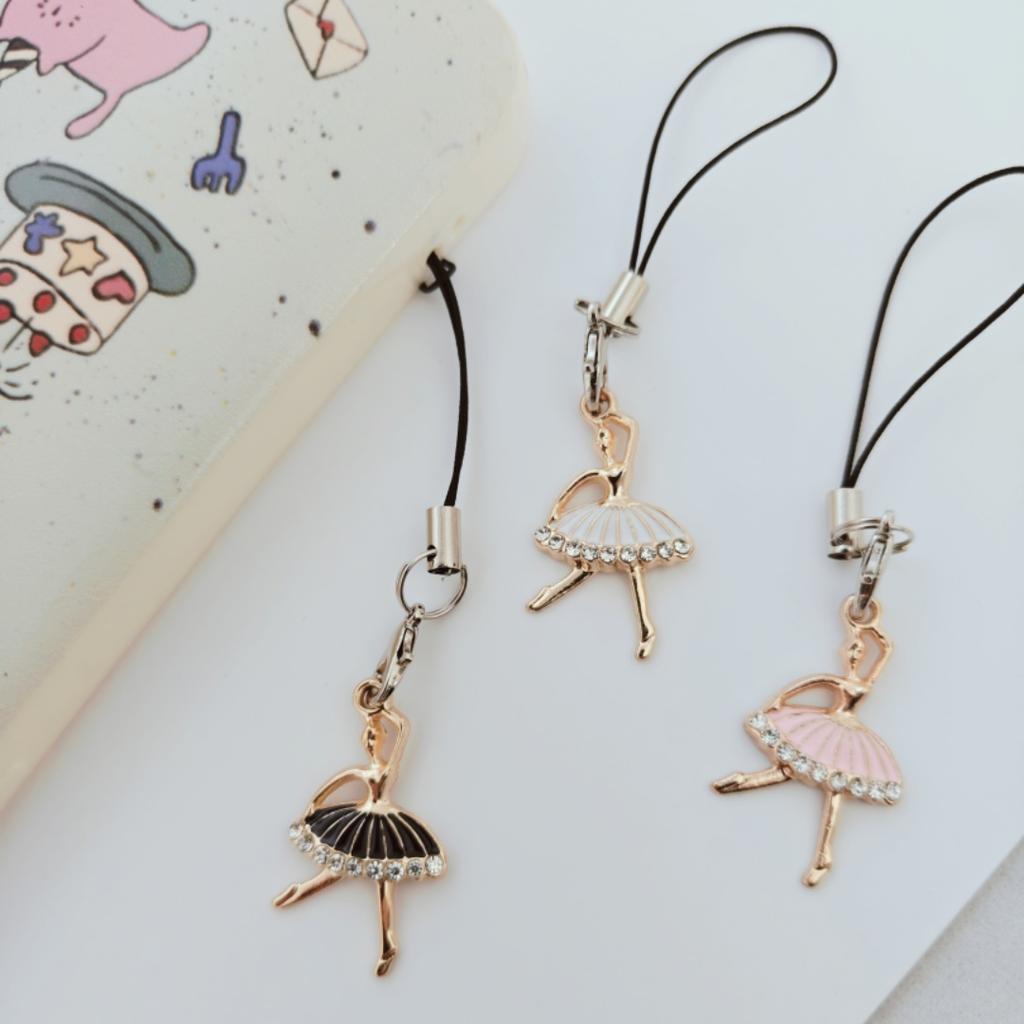 Ремешок для телефона с изображением балерины, Стильный брелок для сумки, Подходит для телефонов, камер, блокнотов и сумок, Является идеальным подарком для близких друзей