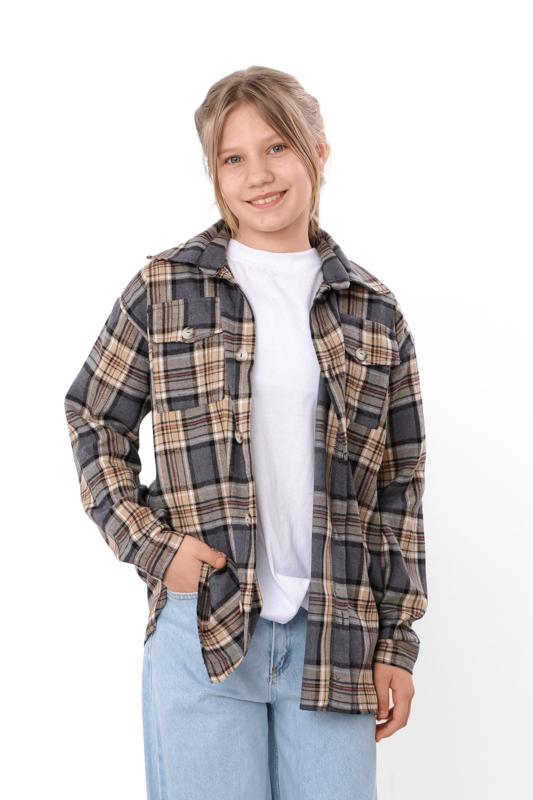 Kids Warm Unisex Plaid Shirt with Brushed Fleece Lining, Demi-season 6417-090-1 HC