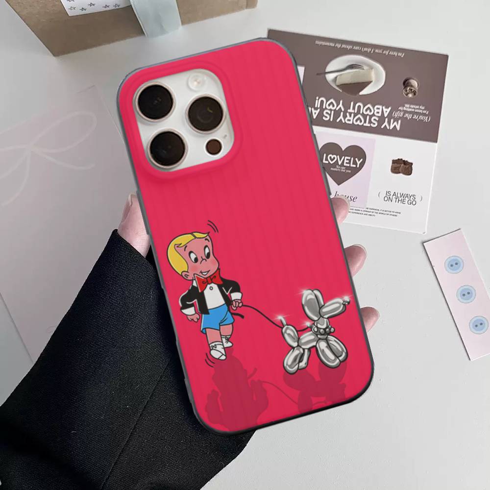 Мультяшный Ричи Рич Для IPhone 15 16 17 14 13 12 11 Pro Max 16E 16 Plus 17 Air Гофрированный Ударопрочный Чехол для Телефона
