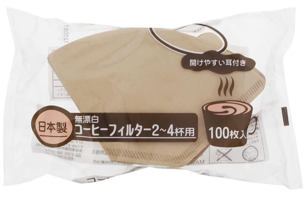 Zenkakyo Coffee Filters, Unbleached, ProLeave Coffee Filters, Serving 2-4 People (Case Sold), Made In Japan, Brown, 100 Filters X 60 Packs