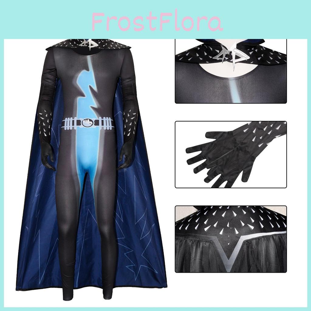 Halloween Cosplay Megamind Jumpsuit Cloak Set Performance Costume Adult For