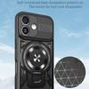 For iPhone 16 Magnetic Case Rotating Kickstand TPU+PC Phone Cover