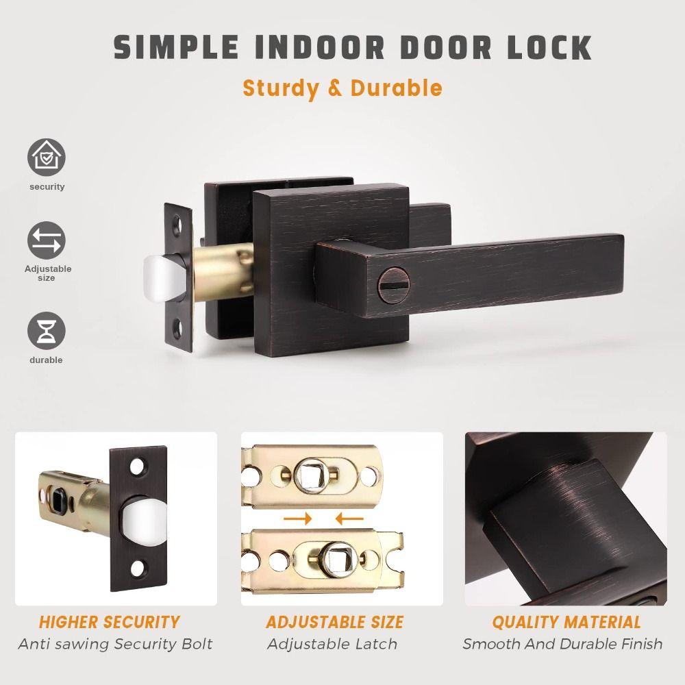 Двери с правой стороны Сверхпрочная конфиденциальность Дверная ручка для ванной комнаты Дверные ручки Дверная ручка Замок с рычагом