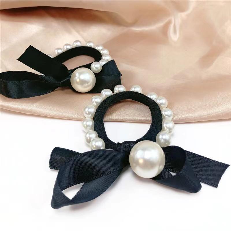 Fashion Woman Big Pearl Hair Ties Korean Style Hairband Scrunchies Girls Ponytail Holders Rubber Band Hair Accessories