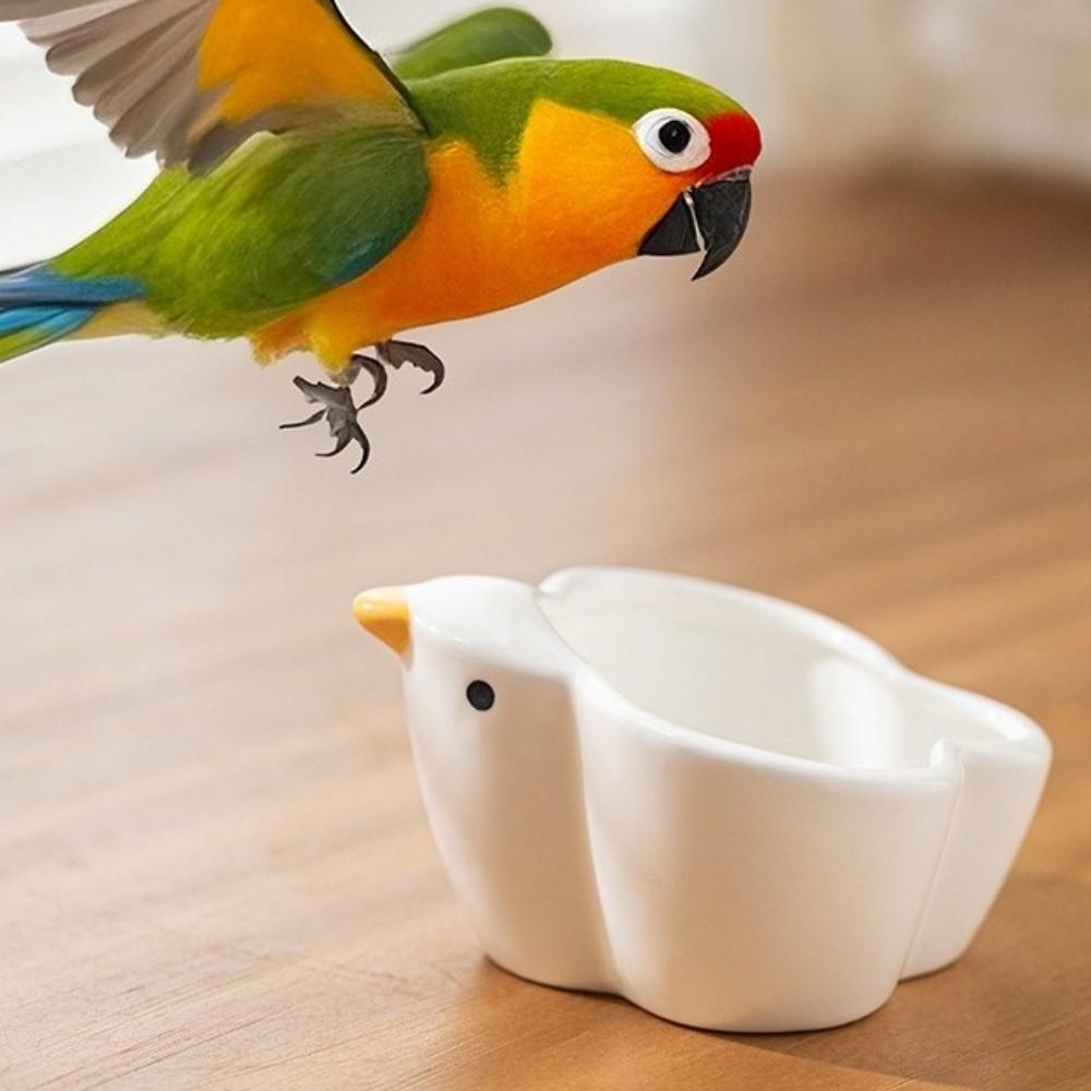 Bird Shaped Hamster Food Bowl Large Capacity Bird Cage Feeder Parrot Water Bowl  Small Animals