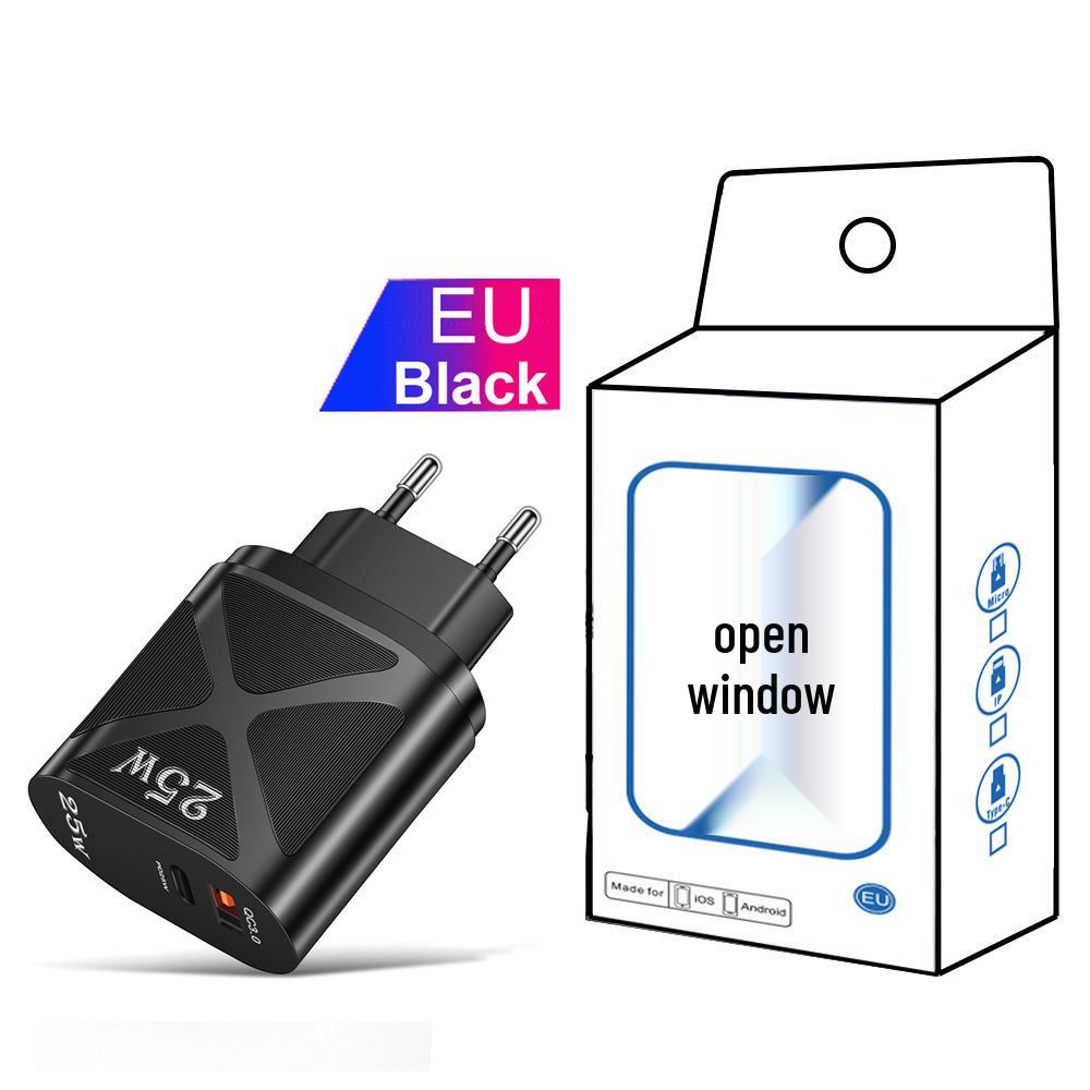 USB-адаптер питания для путешествий 5 В / 9 В / 12 В со спецификациями для США / ЕС / Великобритании, быстрая зарядка PD25 Вт и QC3.0