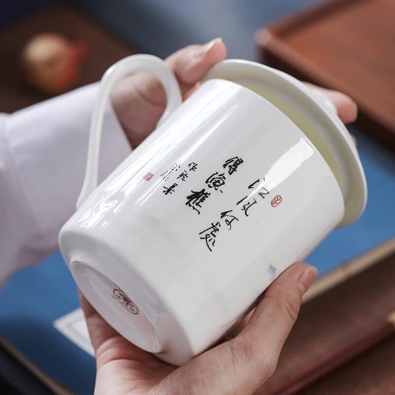 Керамическая офисная чайная чашка Changnan Jingdezhen с крышкой
